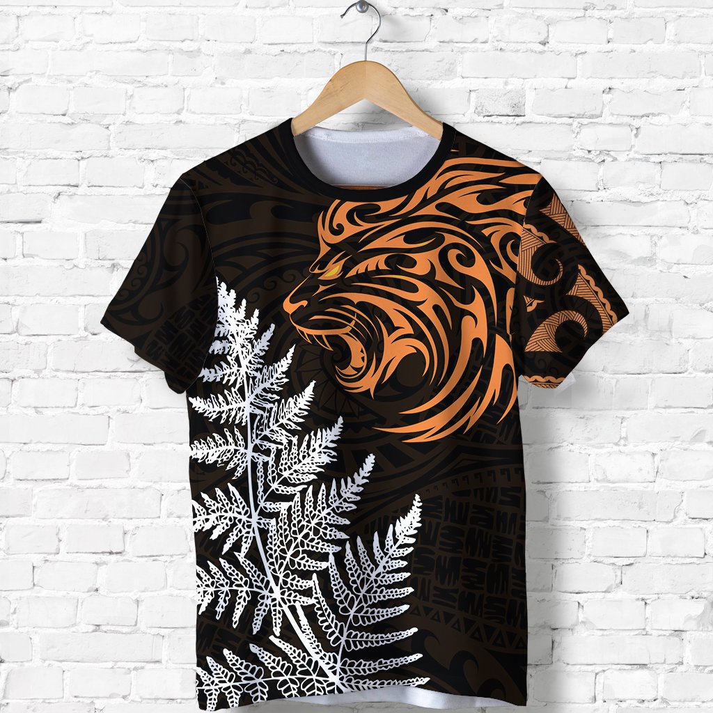 Leo Zodiac Style Maori T Shirt Orange Lion LT13 Unisex Black - Polynesian Pride