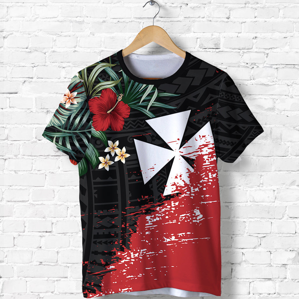 Wallis and Futuna Polynesian T Shirt Fantastic Flowers LT13 Unisex Black - Polynesian Pride