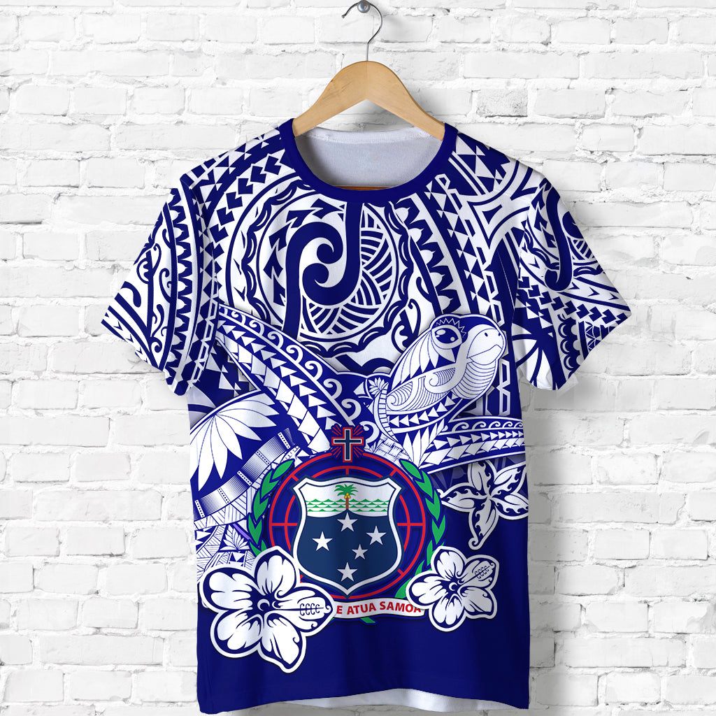 Samoa Polynesian T Shirt Samoan Loved Turtles LT13 Unisex Blue - Polynesian Pride