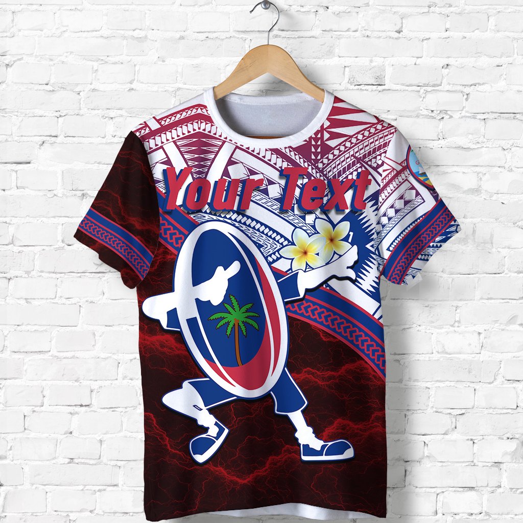 Custom Guam Rugby T Shirt Dab Trend Creative Unisex Red - Polynesian Pride