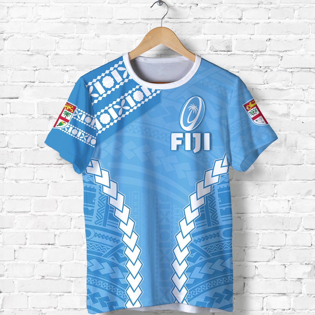 Fiji Rugby T Shirt Fresh Version Blue Unisex Blue - Polynesian Pride