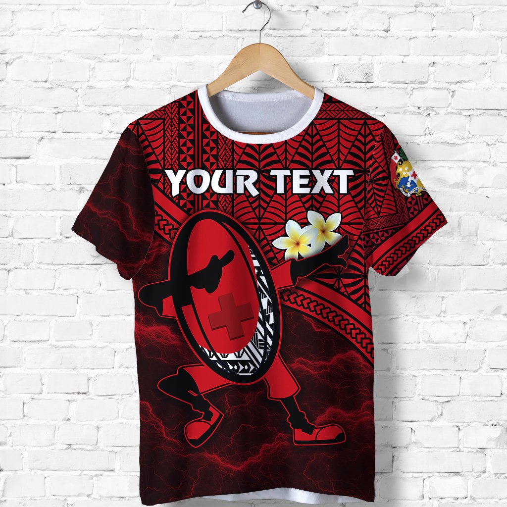 Custom Tonga Rugby T Shirt Dab Trend Creative Unisex Red - Polynesian Pride