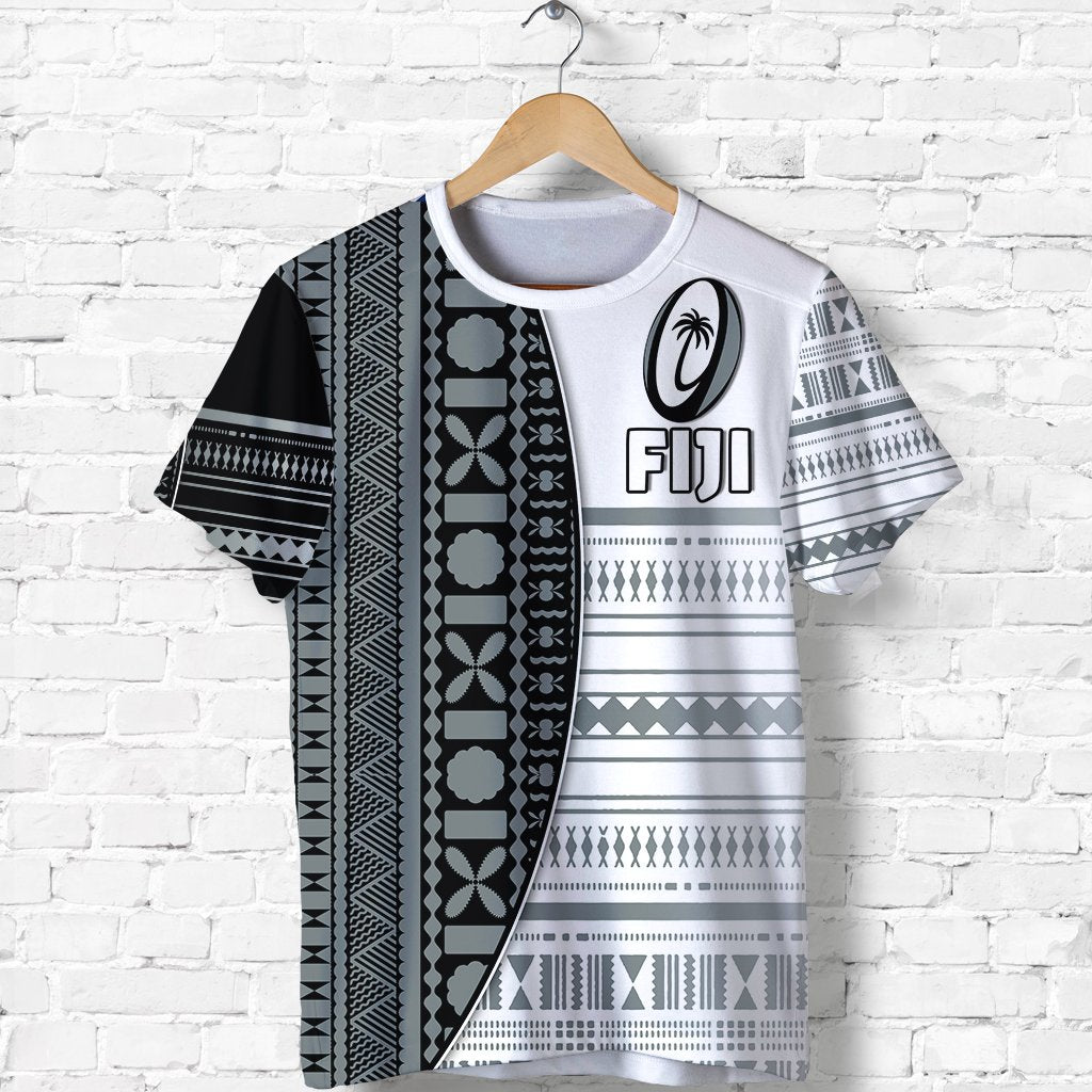 Fiji Rugby T Shirt Impressive Version Unisex Black - Polynesian Pride