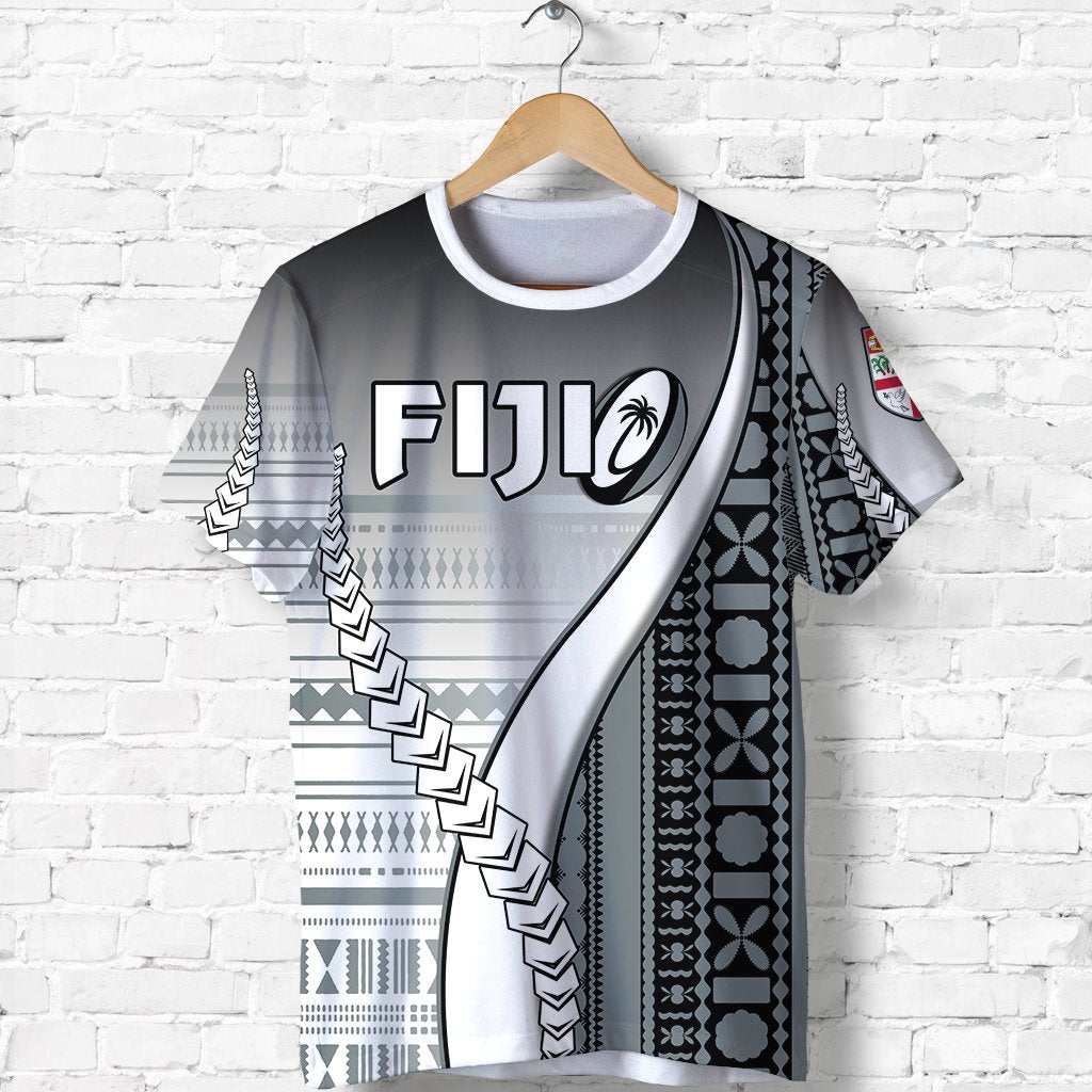 Fiji Rugby T Shirt Confident Polynesian Unisex Black - Polynesian Pride