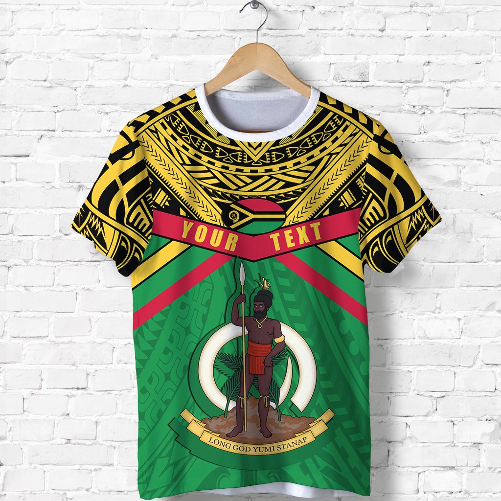 Custom Vanuatu T Shirt Simple Coat of Arms Rugby Unisex Green - Polynesian Pride