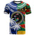 Custom Indigenous South Africa Mixed Fiji Palm Tapa T Shirt LT9 Blue - Polynesian Pride