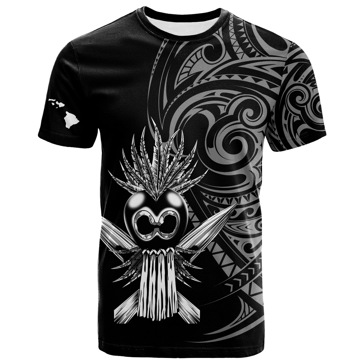 Hawaii Ikaika Warrior T Shirt LT2 BLACK - Polynesian Pride