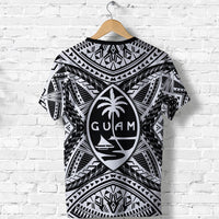 Guam Rugby T Shirt Polynesian Patterns Black LT16 - Polynesian Pride