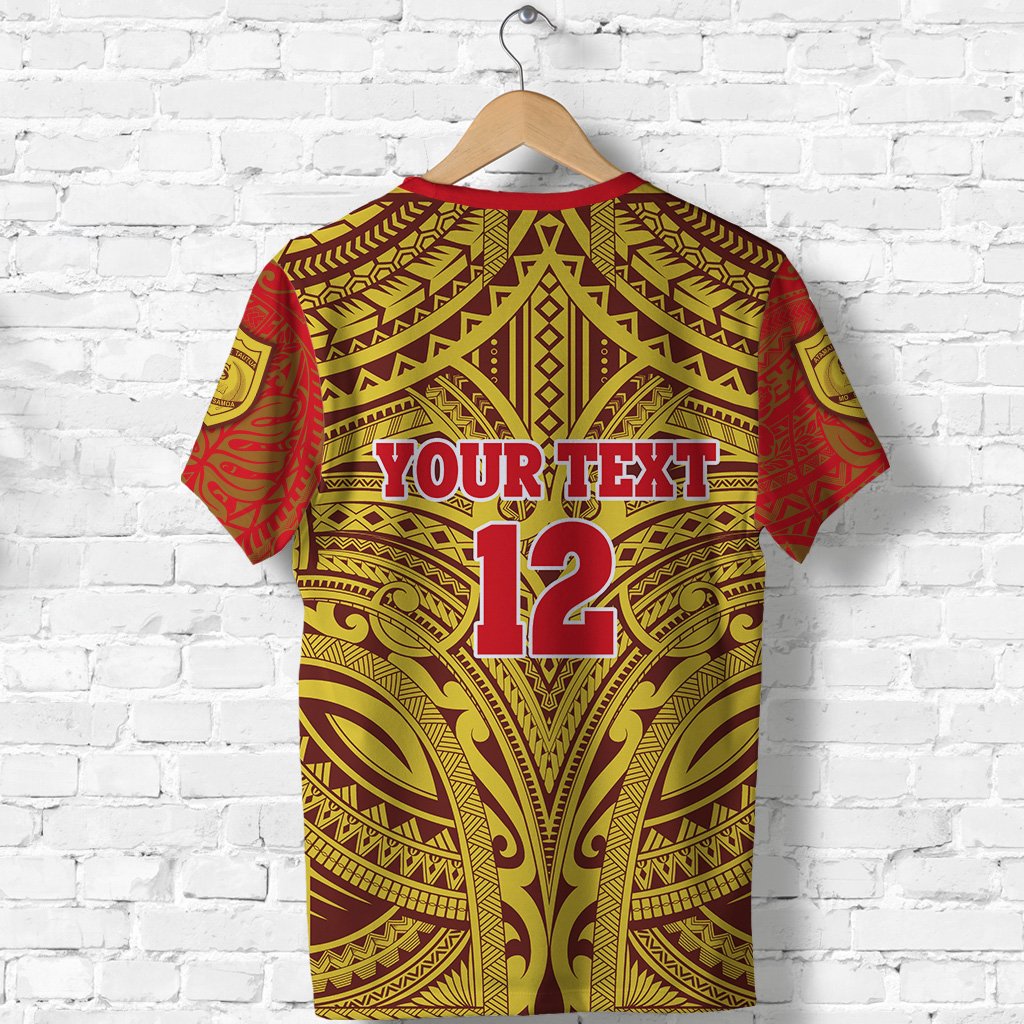 Custom Samoa College T Shirt Polynesian Royal Style Version 2 - Polynesian Pride