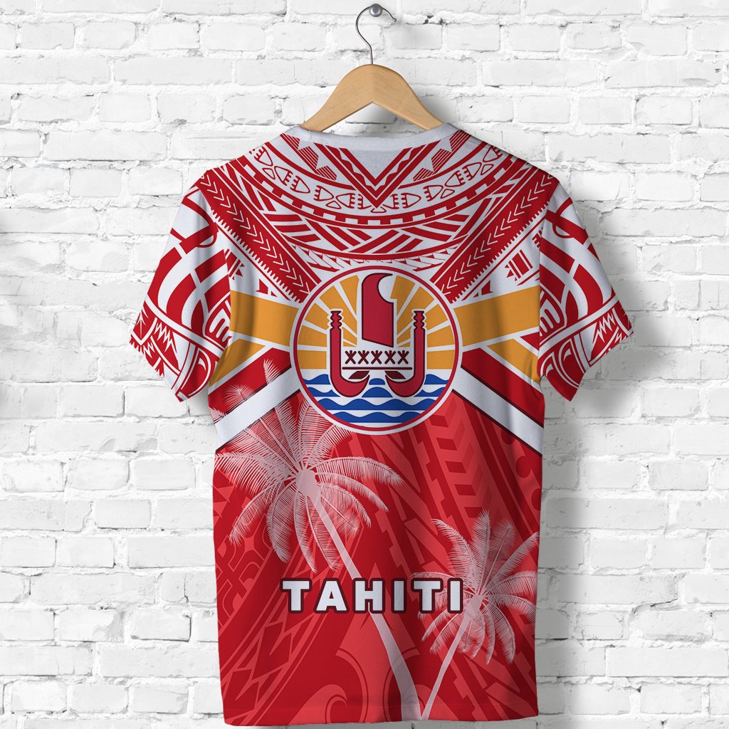Tahiti Rugby T Shirt Polynesian Coat of Arms and Flag - Polynesian Pride