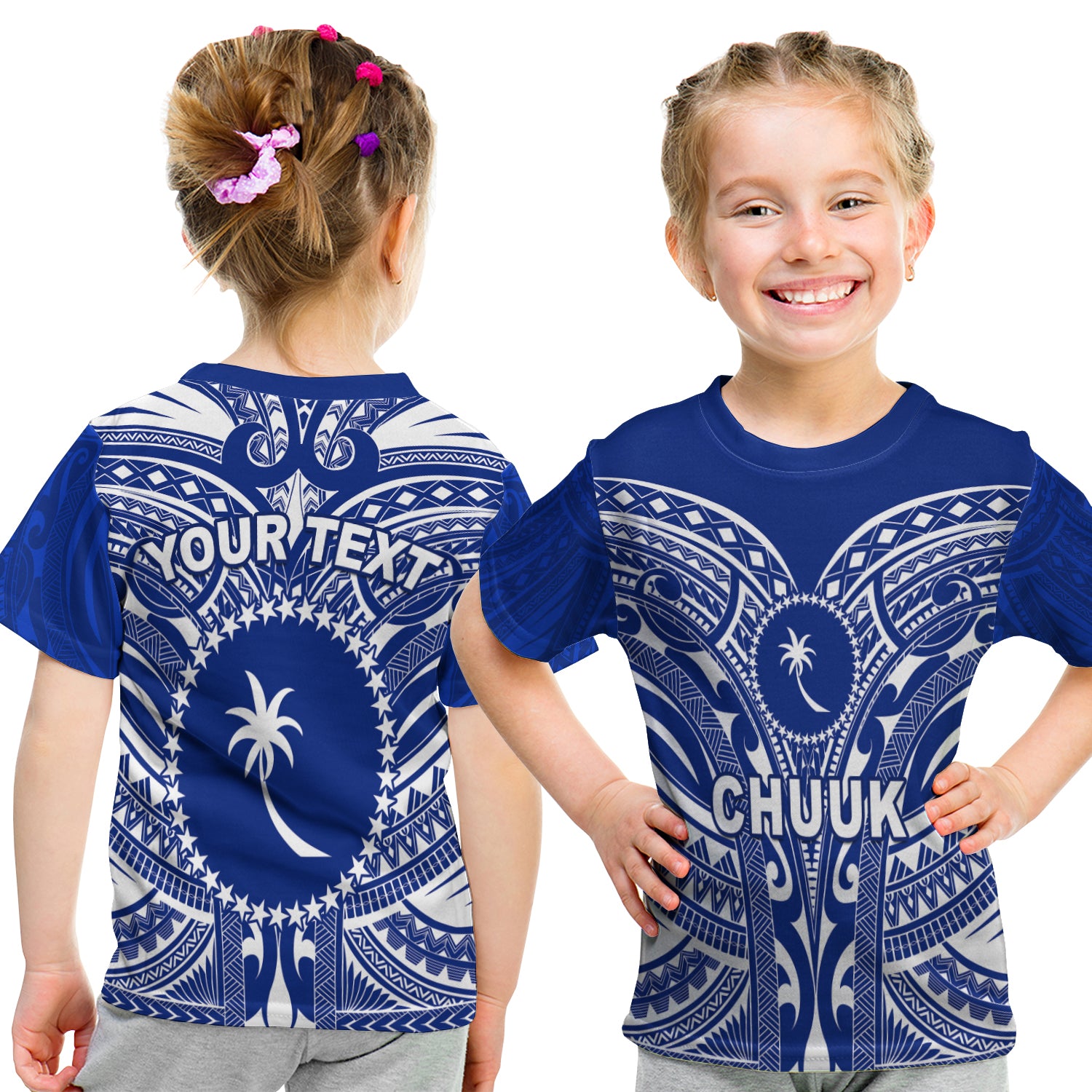 (Custom Personalised) Chuuk T Shirt Kid Micronesia Simple Pattern LT13 - Polynesian Pride