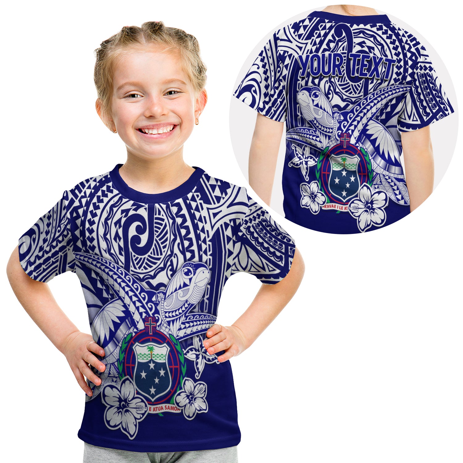 (Custom Personalised) Samoa Polynesian T Shirt Kid Samoan Loved Turtles LT13 - Polynesian Pride