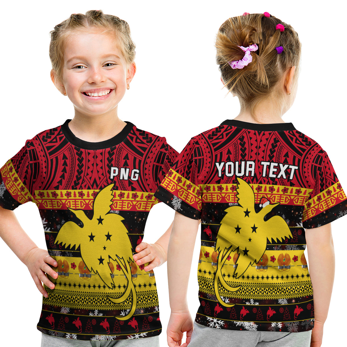 (Custom Personalised) Papua New Guinea Christmas T Shirt Kid Raggiana Loved LT13 Youth XL Size14 - Polynesian Pride