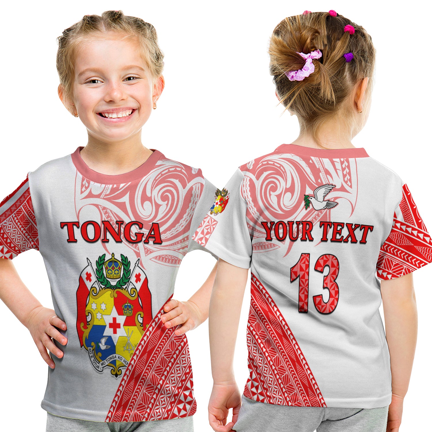 (Custom Text And Number) Tonga T Shirt Kid Tongan Pattern Blithesome LT13 - Polynesian Pride