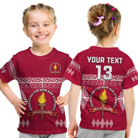 (Custom Text and Number) Beulah College T Shirt Ngatu Pattern Tonga LT13 - Polynesian Pride