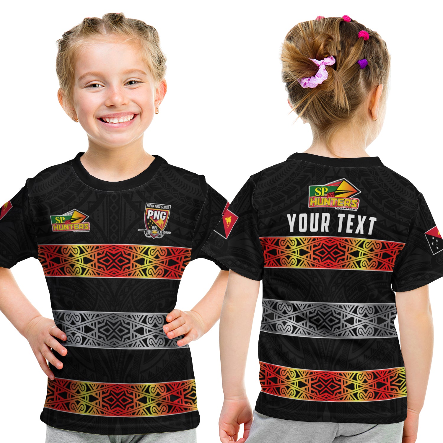 (Custom Personalised) The Hunters Png T Shirt Kid Papua New Guinea Hunters Rugby LT13 - Polynesian Pride