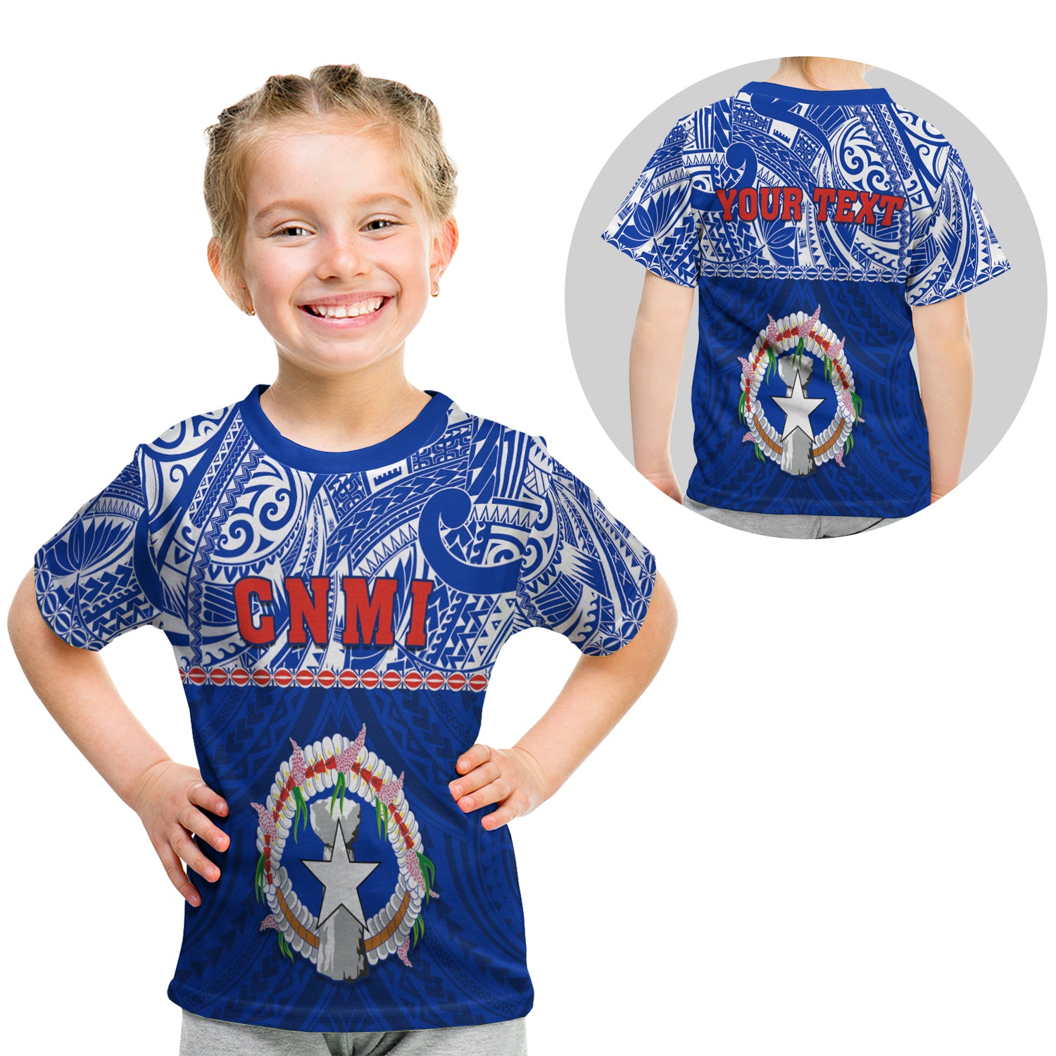 (Custom Personalised) Northern Mariana Islands T Shirt Kid - Polynesian Cnmi Coat Of Arms LT13 - Polynesian Pride