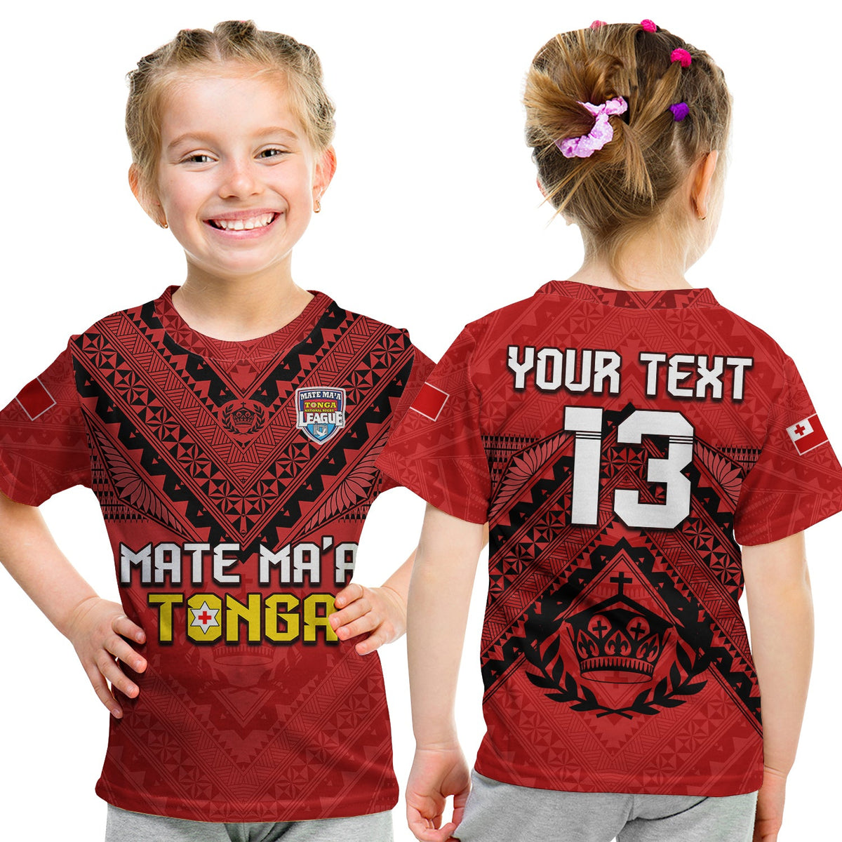 (Custom Text and Number) Tonga Rugby MMT T Shirt Ngatu Mate Maa Tonga Simple LT13 - Polynesian Pride