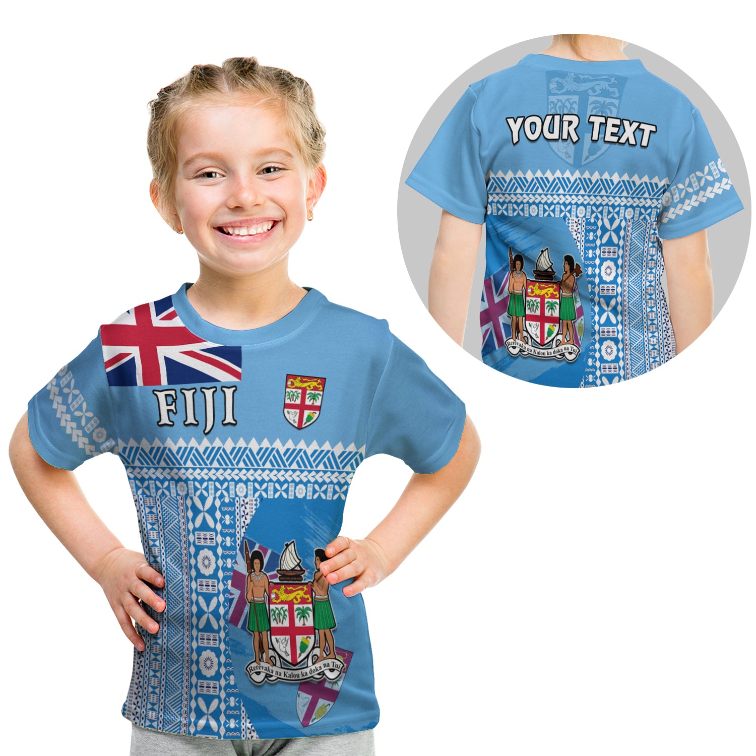 (Custom Personalised) Fiji Dreamy T Shirt Kid Tapa Pattern LT13 - Polynesian Pride