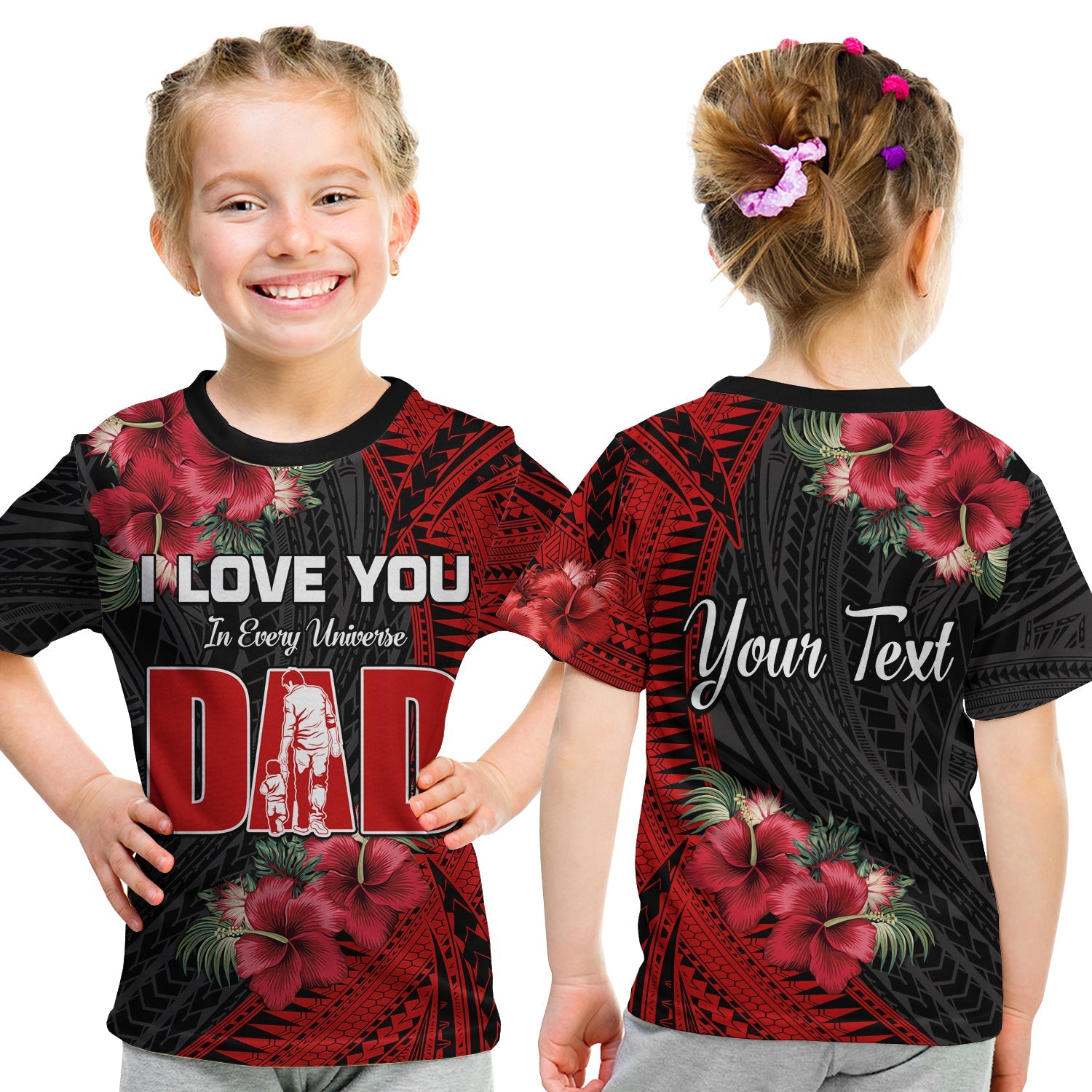 (Custom Personalised) Happy Fathers Day T Shirt KID Polynesian Best Dad Ever LT13 - Polynesian Pride