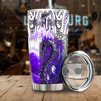 (Custom Personalised) Manaia Maori Tumbler Fern Aotearoa Purple Waves LT13 - Polynesian Pride