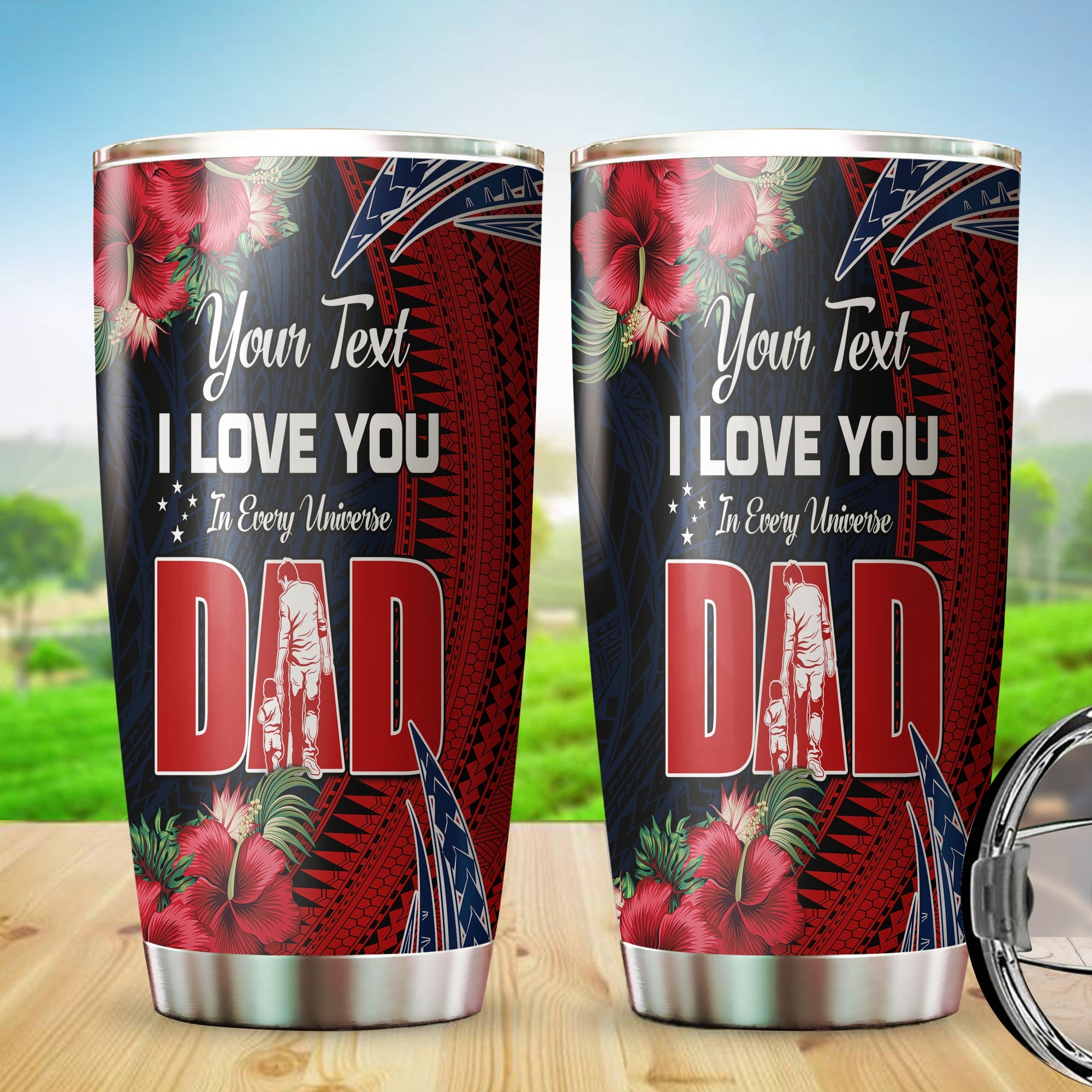 (Custom Personalised) Samoa Fathers Day Tumbler Polynesian Best Dad Ever LT13 Red - Polynesian Pride