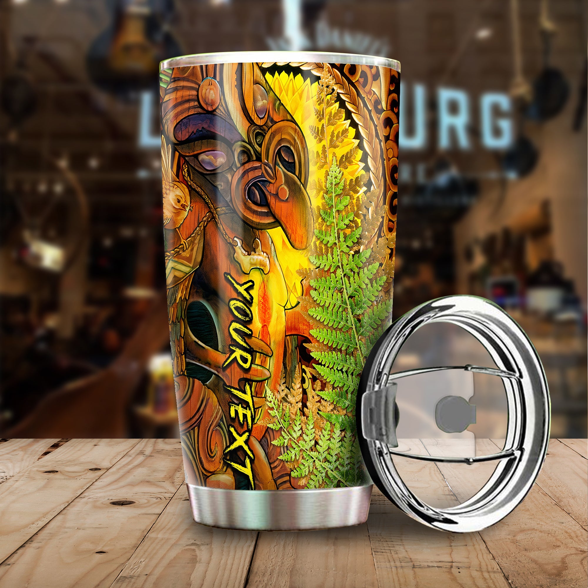 (Custom Personalised) Hei Tiki Maori Tumbler Fern Aotearoa Ta Moko Sun LT13 Art - Polynesian Pride