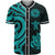 American Samoa Baseball Shirt - Turquoise Tentacle Turtle Unisex Turquoise - Polynesian Pride