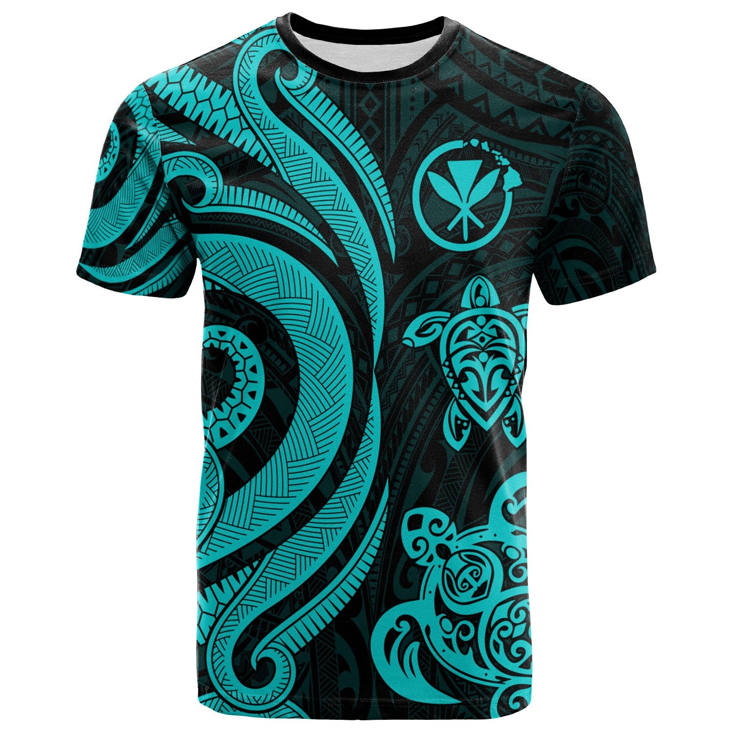 Polynesian Hawaii T Shirt Turquoise Tentacle Turtle Unisex Turquoise - Polynesian Pride