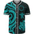 Cook Islands Baseball Shirt - Turquoise Tentacle Turtle Unisex Turquoise - Polynesian Pride