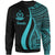 Vanuatu Sweatshirt - Turquoise Polynesian Tentacle Tribal Pattern Unisex Turquoise - Polynesian Pride