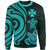 Wallis and Futuna Sweater - Turquoise Tentacle Turtle Unisex Turquoise - Polynesian Pride