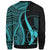 Yap Custom Personalised Sweatshirt - Turquoise Polynesian Tentacle Tribal Pattern - Polynesian Pride