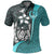 Pohnpei Micronesian Polo Shirt Turquoise Turtle with Hook Unisex Turquoise - Polynesian Pride