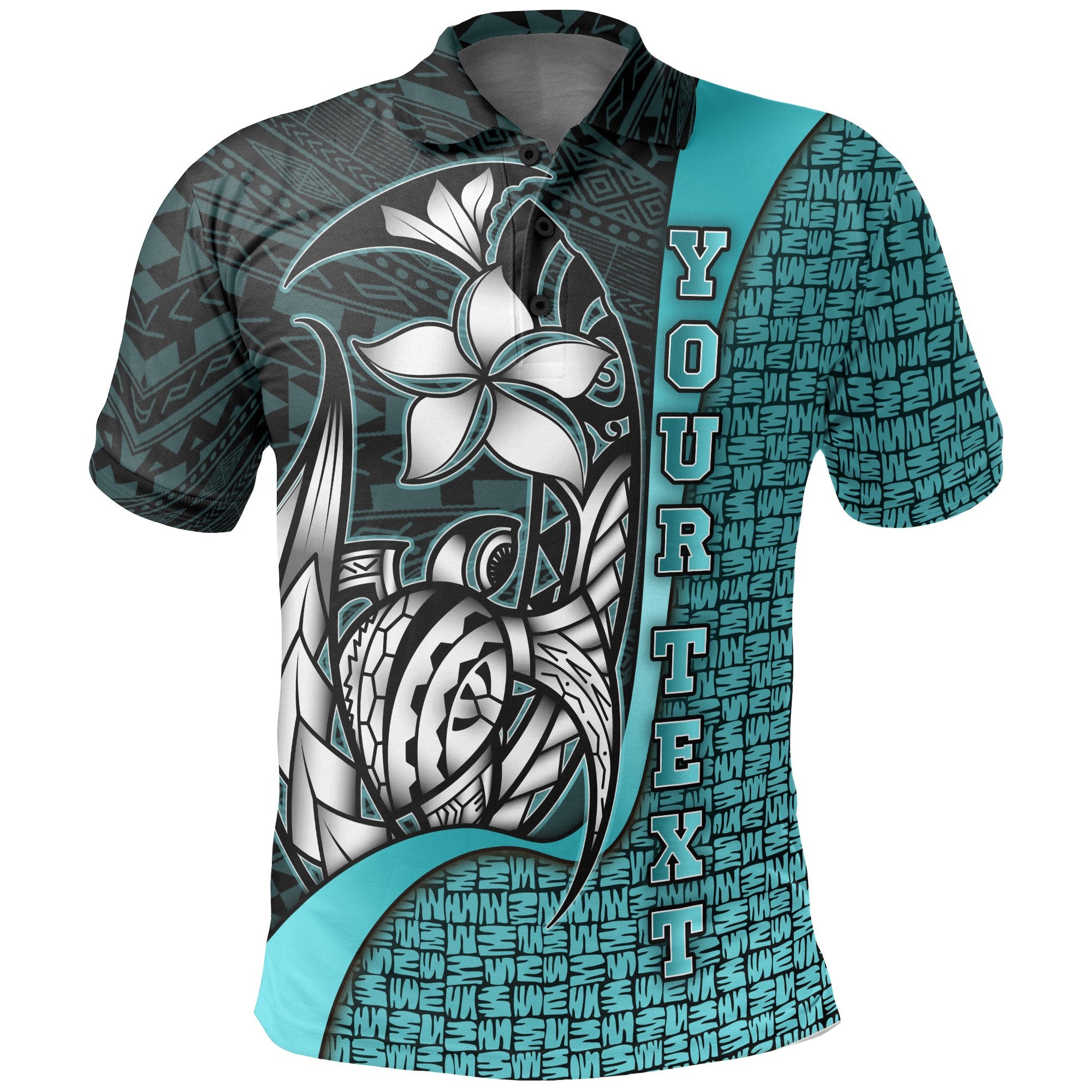 Polynesian Hawaii Custom Polo Shirt Turquoise Turtle with Hook Unisex Turquoise - Polynesian Pride