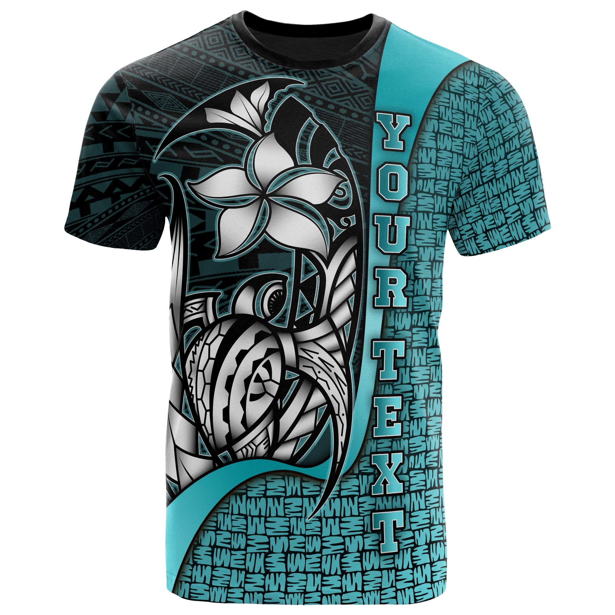 Marshall Islands Polynesian Custom T Shirt Turquoise Turtle with Hook Unisex TURQUOISE - Polynesian Pride