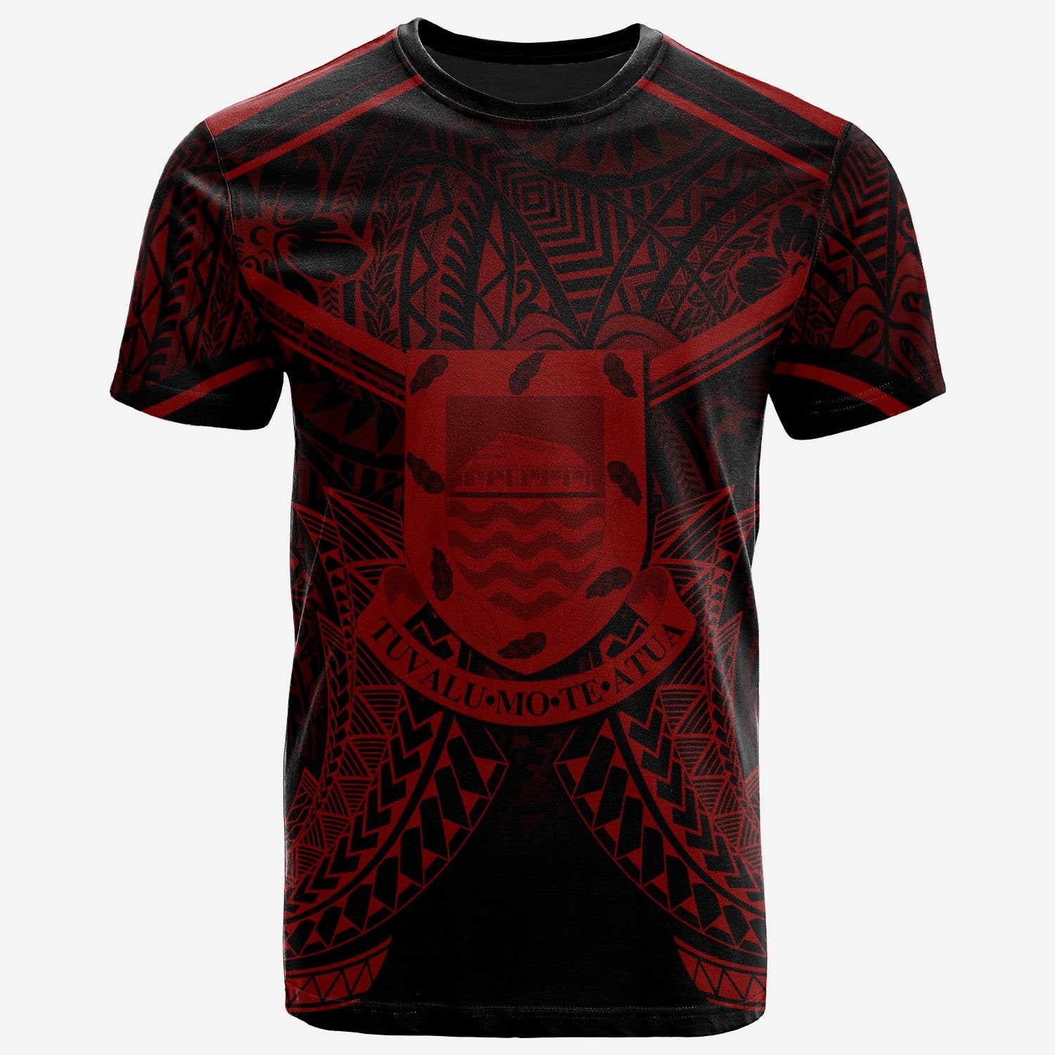 Tuvalu T Shirt Tuvaluan Seal With Red Line Style Unisex Black - Polynesian Pride