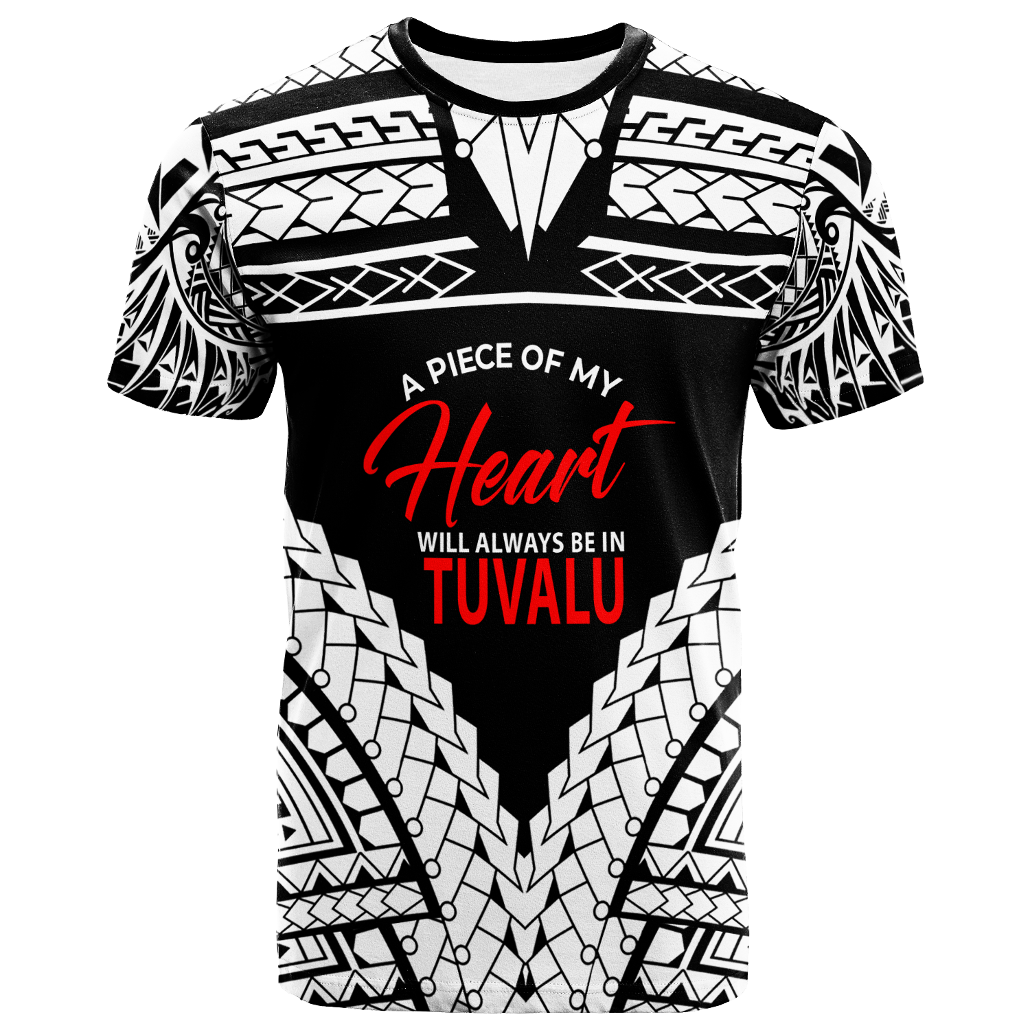 Tuvalu Polo Shirt A Piece Of My Heart Unisex White - Polynesian Pride