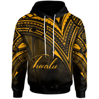 Tuvalu Hoodie Gold Color Cross Style Unisex Black - Polynesian Pride