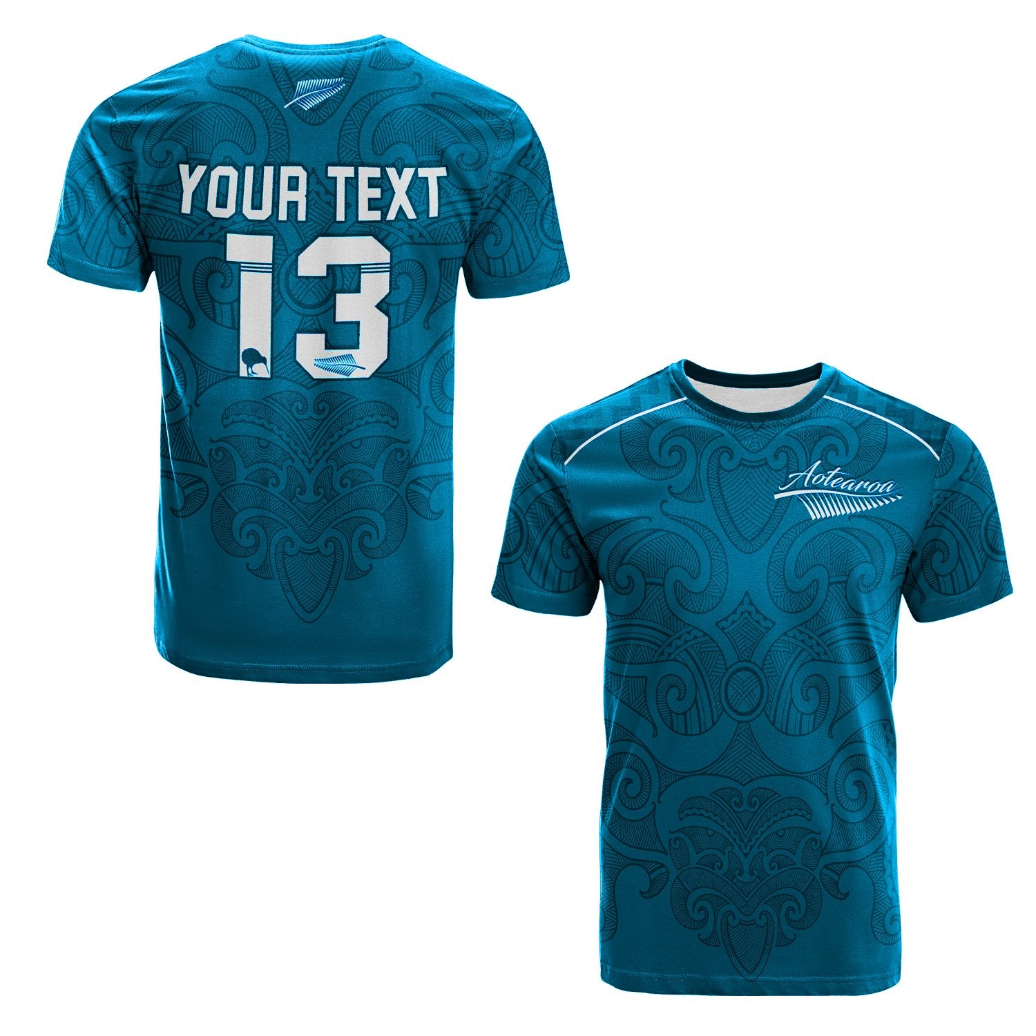 Custom Maori 2021 T Shirt Turquoise Aotearoa Tattoo Custom Text and Number LT13 Unisex Turquoise - Polynesian Pride