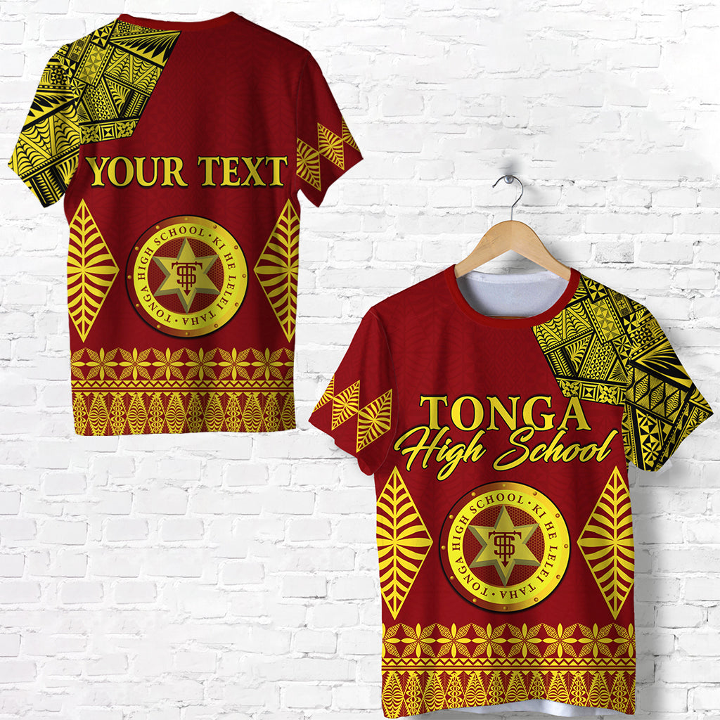 Custom Tonga High School T Shirt Tongan Ngatu LT13 Unisex Red - Polynesian Pride