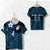 Custom Polynesian Rugby T Shirt Love Blue Custom Text and Number Unisex Blue - Polynesian Pride