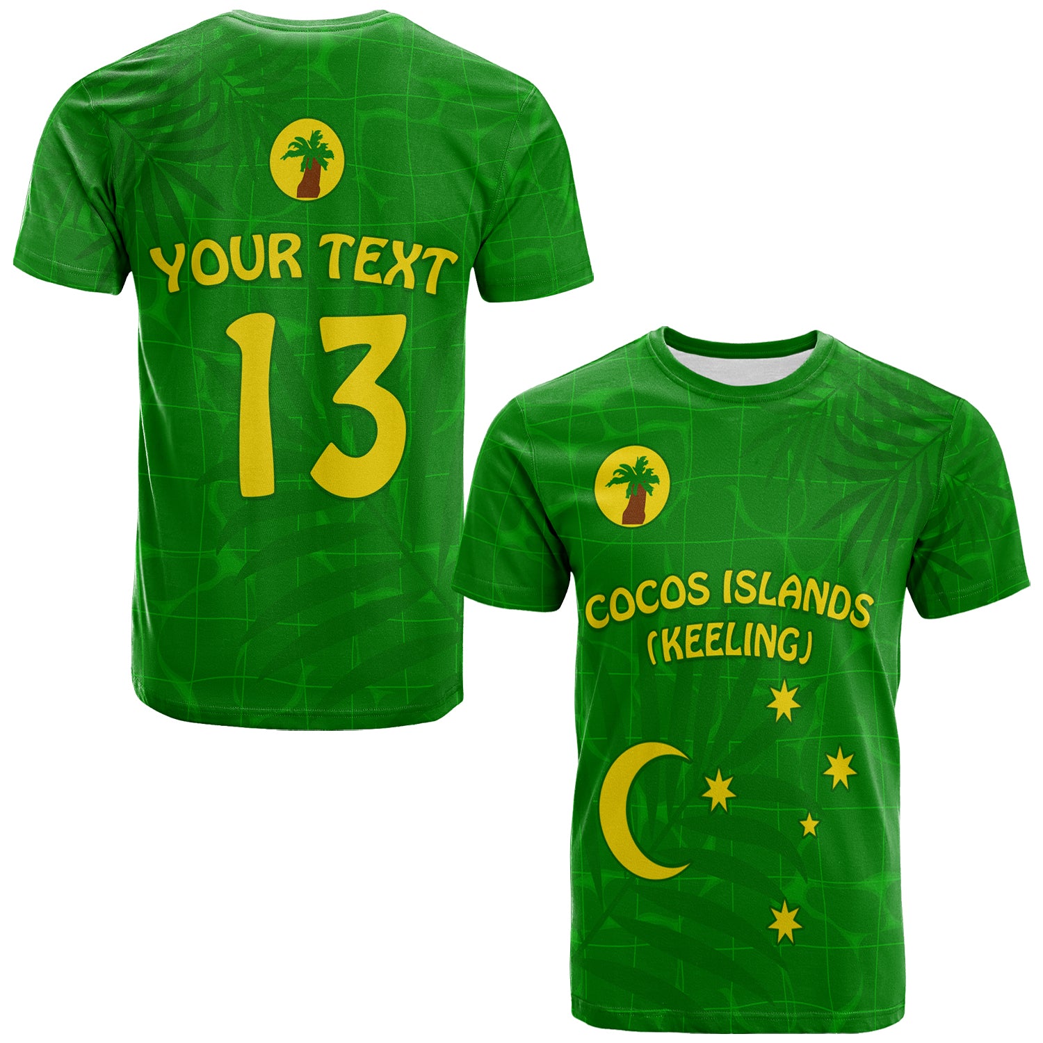 (Custom Text and Number) Cocos (Keeling) Islands T Shirt Proud Flag Unique LT13 Unisex Green - Polynesian Pride