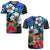 (Custom Text and Number) Fiji Tie Dye T Shirt Polynesian Blue Tribal Creative Tropical Flowers LT13 Blue - Polynesian Pride