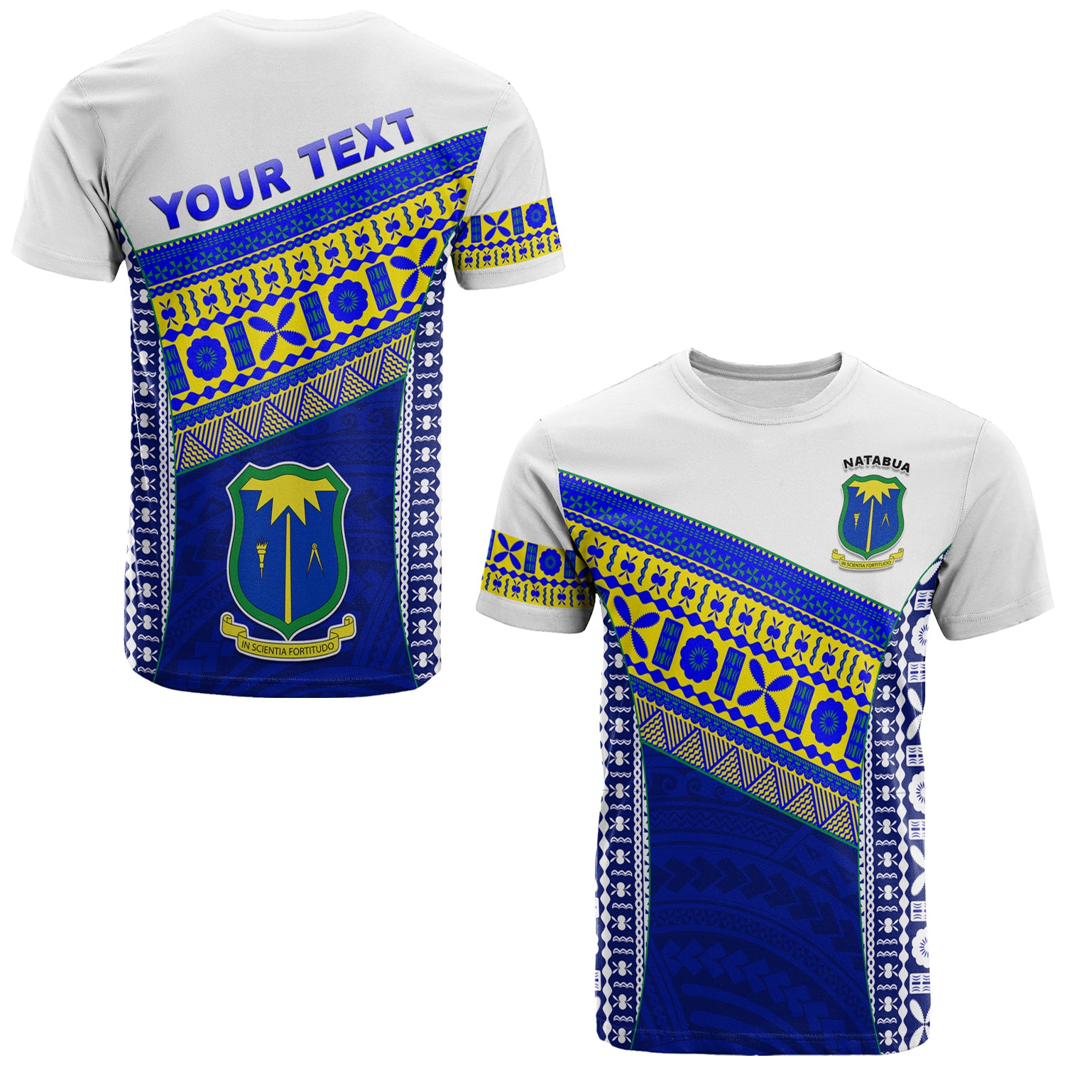 Custom Natabua High School Fiji T Shirt NHS Polynesian LT13 Unisex Blue - Polynesian Pride