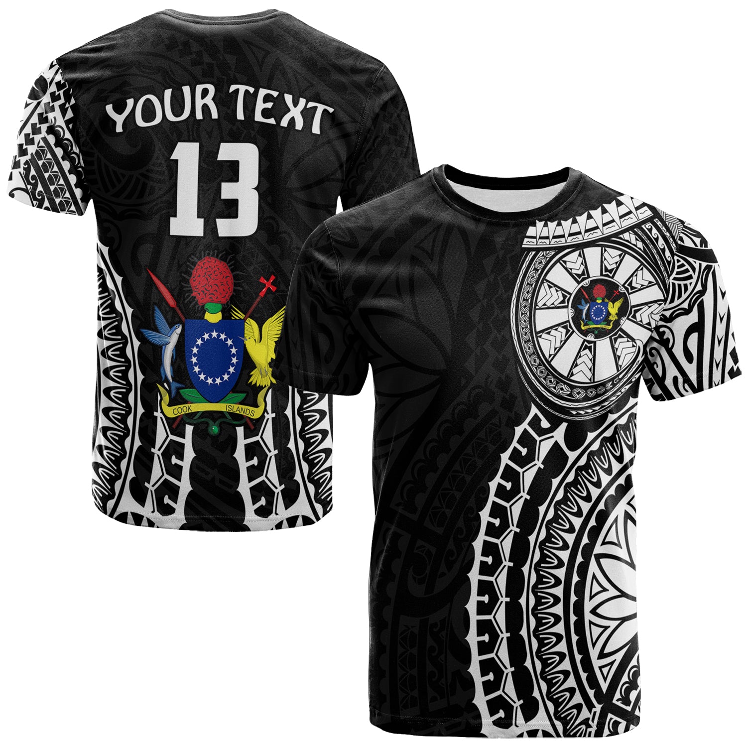 (Custom Text and Number) Cook Islands T Shirt Polynesian Cultural The Best For You LT13 Unisex Black - Polynesian Pride