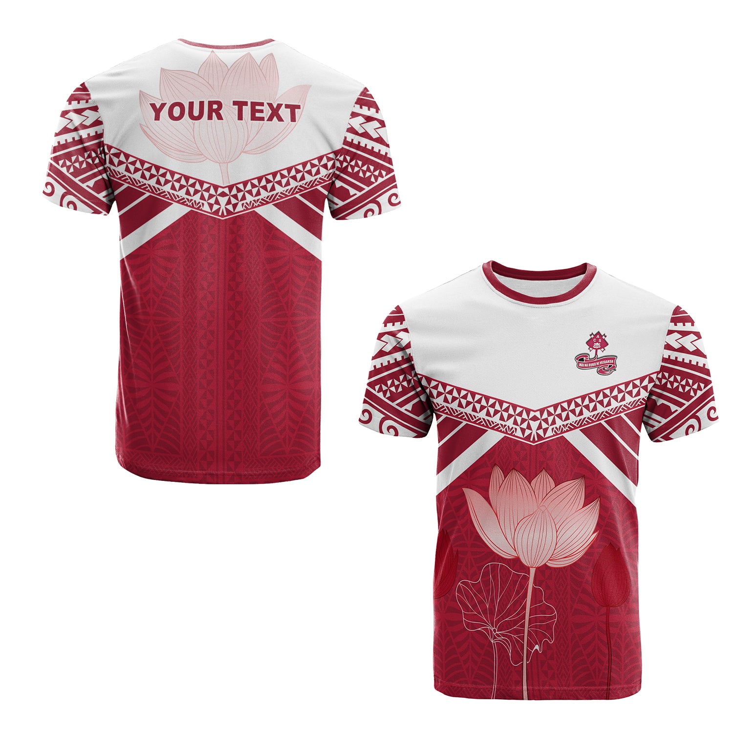 Custom Adi Cakobau T Shirt Fiji School LT13 Unisex Crimson - Polynesian Pride