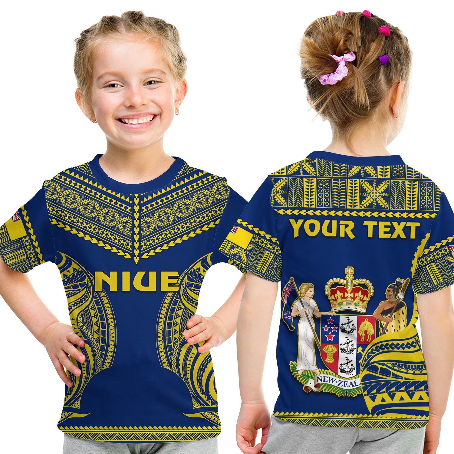 (Custom Personalised) Niue T Shirt KID Hiapo Mix Polynesian Happy Constitution Day LT14 - Polynesian Pride