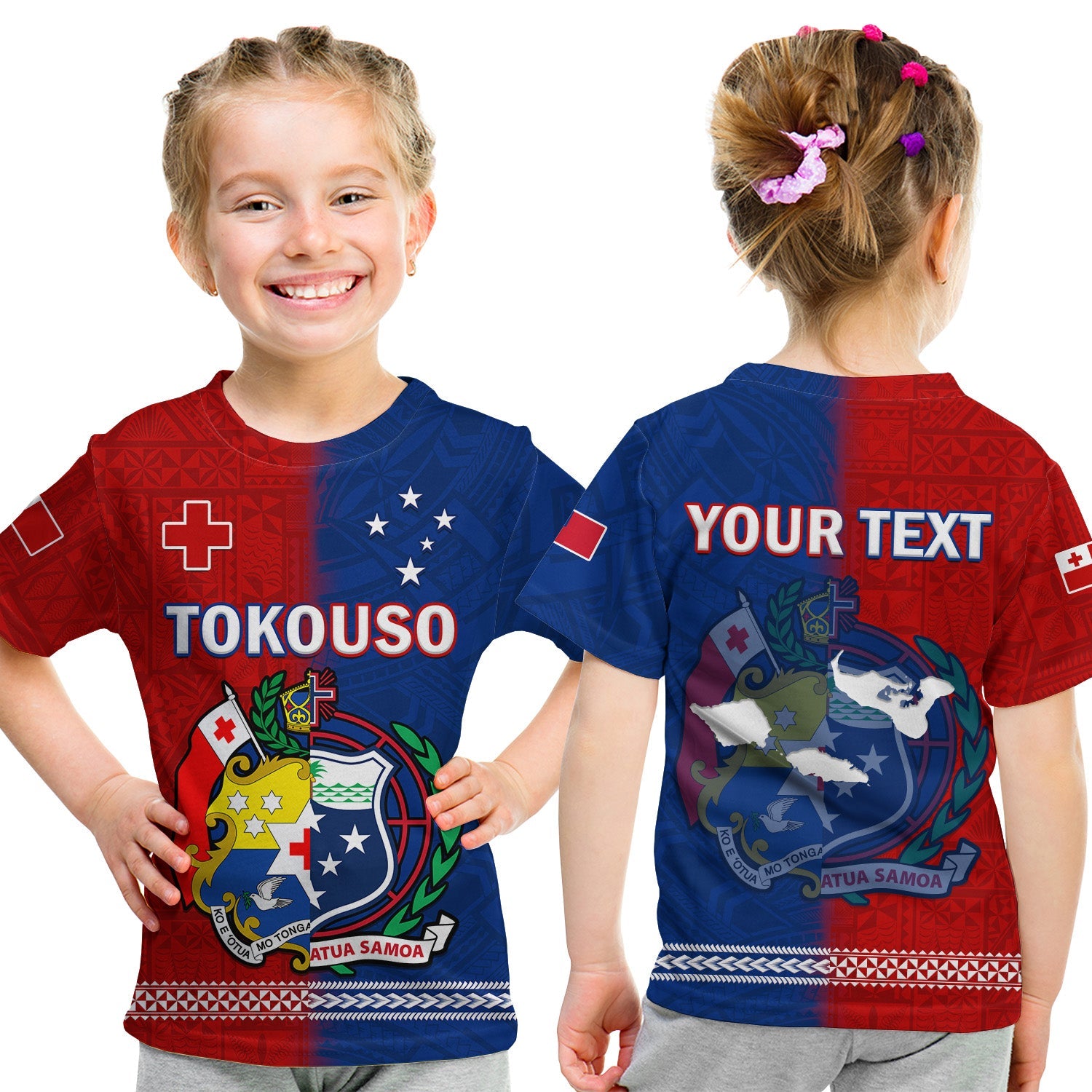 (Custom Personalised) TokoUso T Shirt KID Tonga and Samoa United We Stand Divided We Fall LT14 Youth XL Size14 - Polynesian Pride