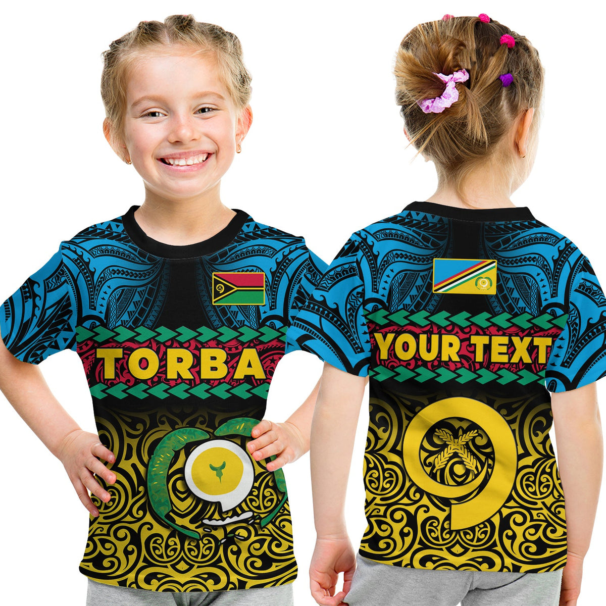 Custom Torba Province T Shirt Vanuatuan Pig Tusk Polynesian Flag Style LT14 - Polynesian Pride